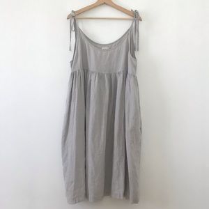 OffOn LINEN TIE STRAP SUNDRESS